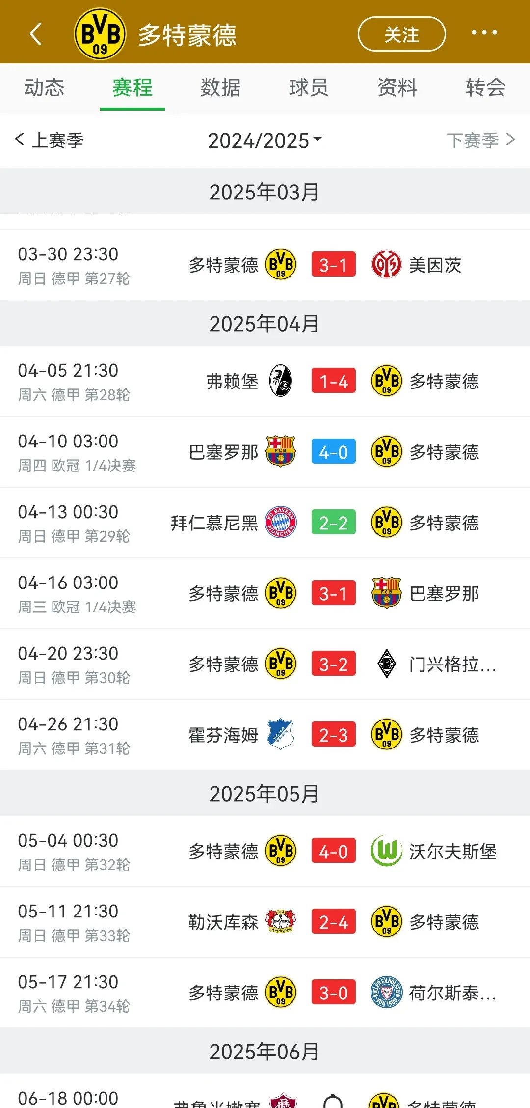 德国杯赛程比分排名 德国杯赛程比分排名